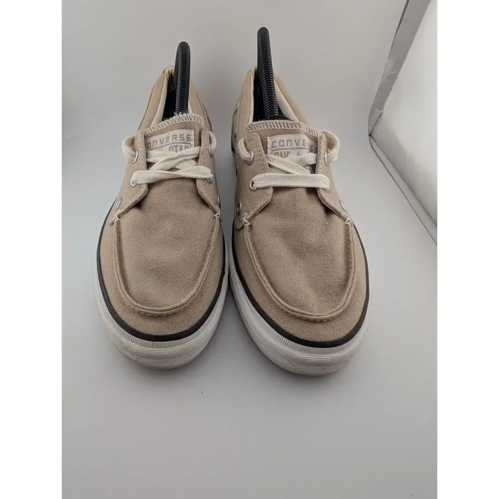 Converse One Star Men's Size 8 Boat Shoes Beige Canvas Tan Loafers